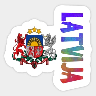 Latvia (Latvija in Latvian) Coat of Arms Design Sticker